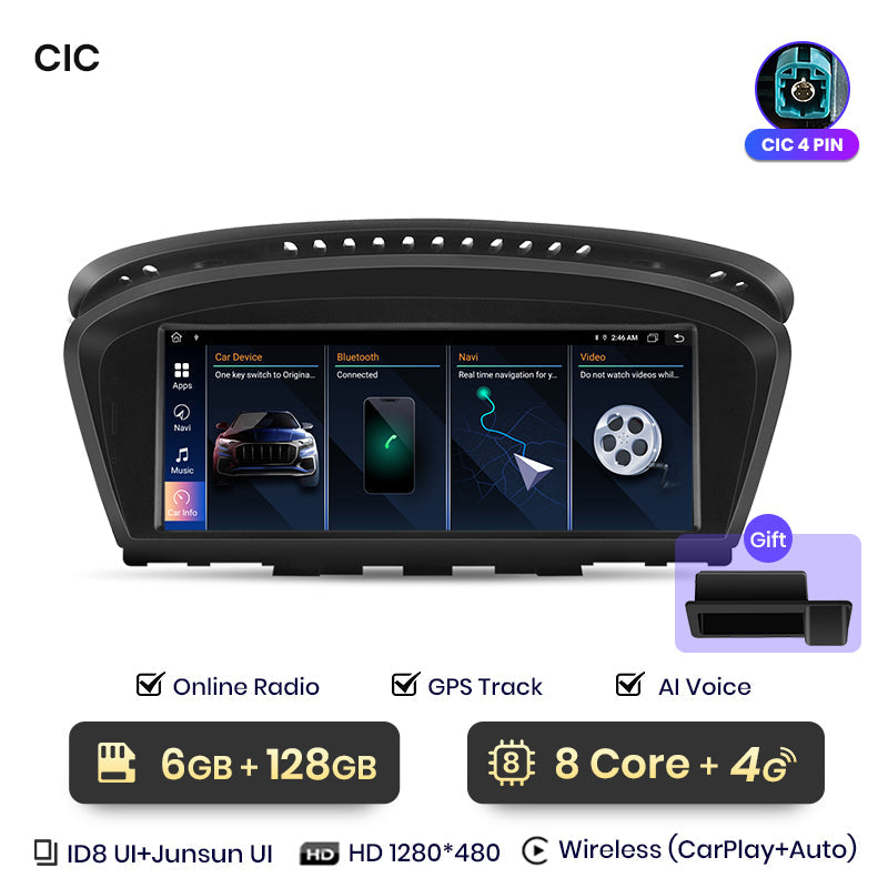 Junsun 8.8 Inch Wireless CarPlay Andorid Auto Car Radio For BMW 5 Series E60 E61 E62 2004-2010 4G WiFi BT Audio Head Unit