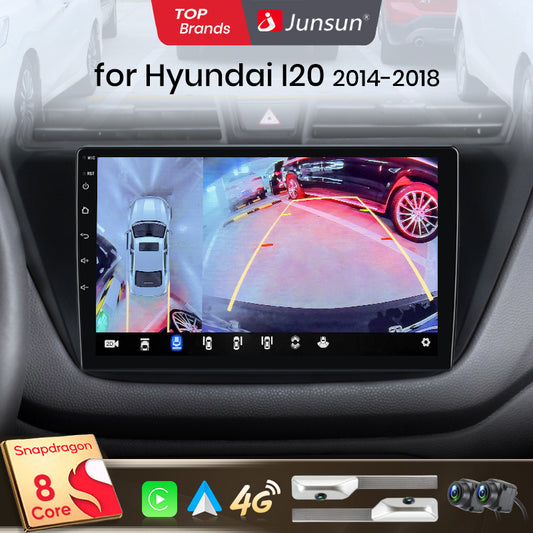 Junsun AI 4G LTE Wireless CarPlay Android Auto Car Radio For Hyundai I20 2014-2019 GPS Navi RDS FM