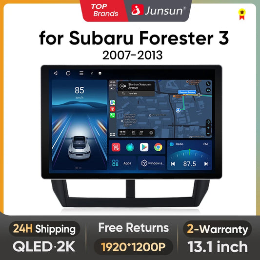 Radio para coche Junsun X7 MAX 13,1" 2K con CarPlay inalámbrico y Android Auto para Subaru Forester 3 SH Impreza 2007-2013. Autorradio multimedia.