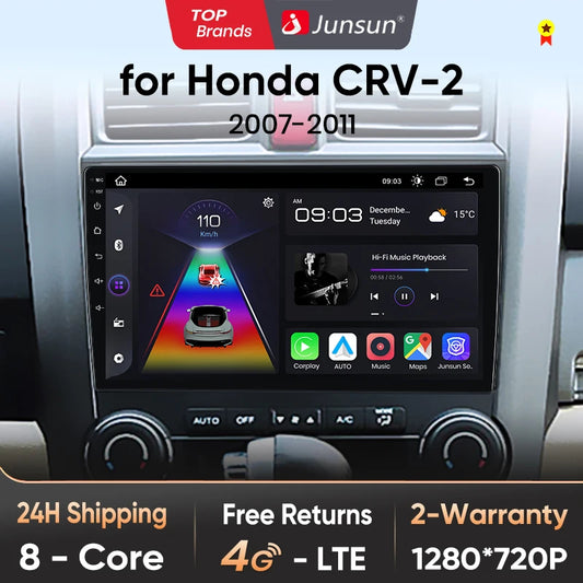 Junsun V1 Drahtloses CarPlay Android Auto Autoradio für Honda CR-V 3 RE CRV 2007-2011 GPS Auto Intelligente Systeme Smart Autoradio