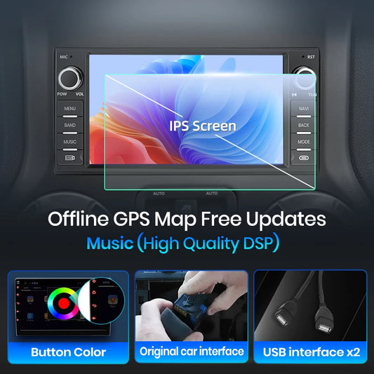 Junsun Wireless CarPlay Car Radio For Jeep Wrangler Dodge Grand Cherokee Chrysler 300C Patriot Command Caliber Android Multimedia