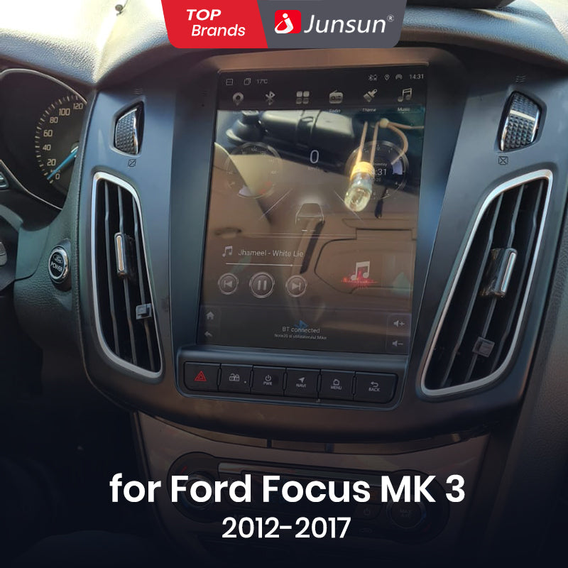 Junsun For Tesla Style Android Auto 4G Wireless Carplay DSP Car Radio Multimedia Player For Ford Focus MK 3 2012-2017 no 2din