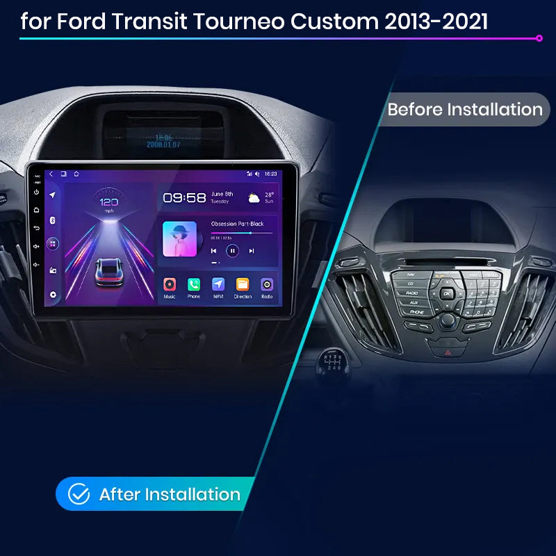 Junsun AI Voice 2 din Android Auto Radio For Ford Transit Custom Tourneo 2013-2021 Carplay 4G Car Multimedia GPS 2din autoradio