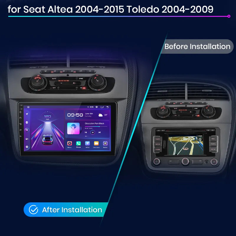 Junsun V1 AI Voice Wireless CarPlay Android Auto Radio For Seat Altea 2004-2015 Toledo 3 4G Car Multimedia GPS 2din autoradio