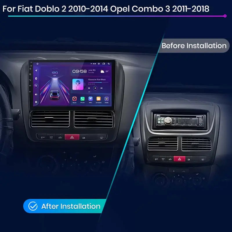 Junsun AI Voice 2 din Android Auto Radio For Fiat Doblo 2 2010