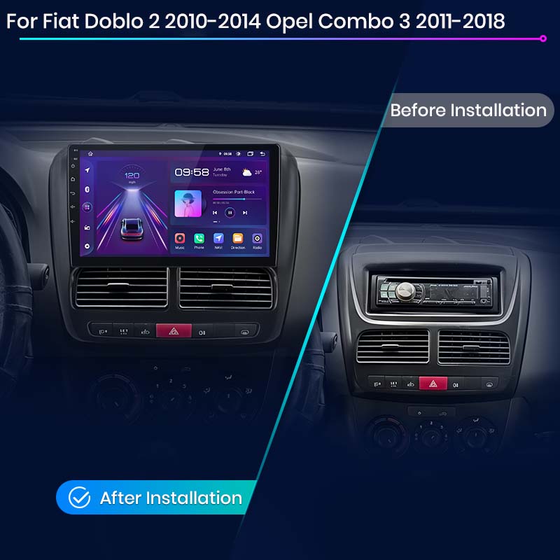 Junsun AI Voice 2 din Android Auto Radio For Fiat Doblo 2 2010-2014 Opel Combo 3 2011-2018 Carplay 4G Car Multimedia GPS 2din autoradio