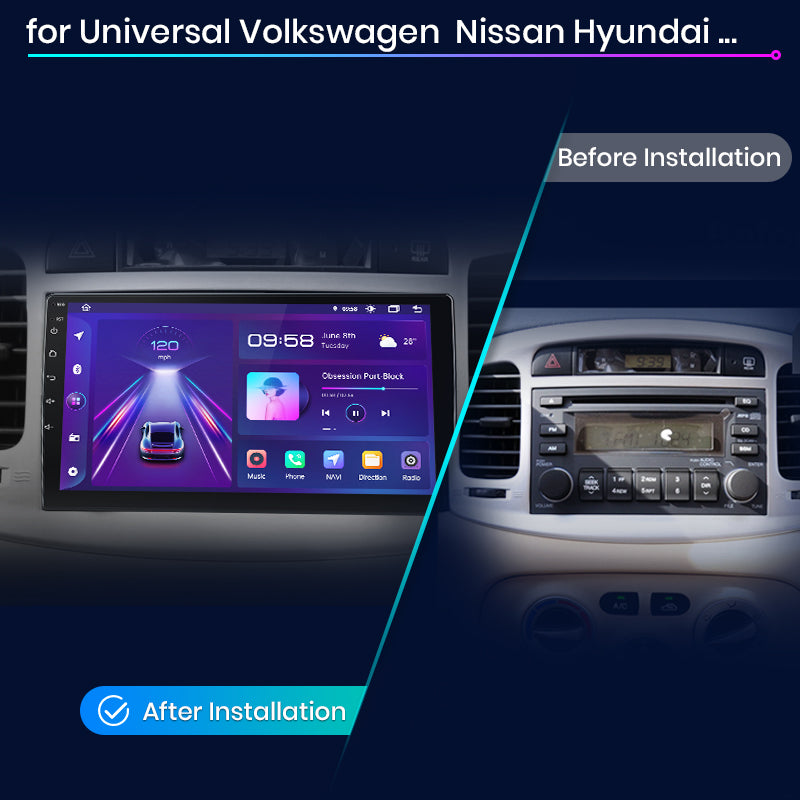 Junsun 7" 9" 10.1" Universal CarPlay Android Autoradio für VW Volkswagen Fiat Renault Nissan Hyundai 4G Auto Multimedia Autoradio