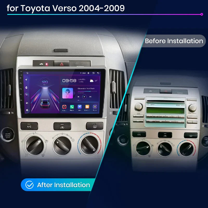 Junsun AI voice 4G LTE wireless CarPlay Android Auto Radio For Toyota Corolla Verso 2004 2005 2006 2007 2008 2009 Car Intelligent Systems Multimedia player Stereo RDS BT 2 din autoradio GPS Navi screen