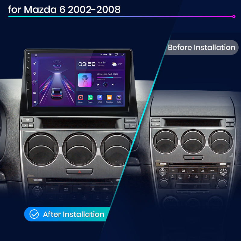 Junsun AI Voice 2 din Android Auto Radio For Mazda 6 2002 2003 2004 2005 2006 2007 2008 Carplay 4G Car Multimedia GPS 2din autoradio