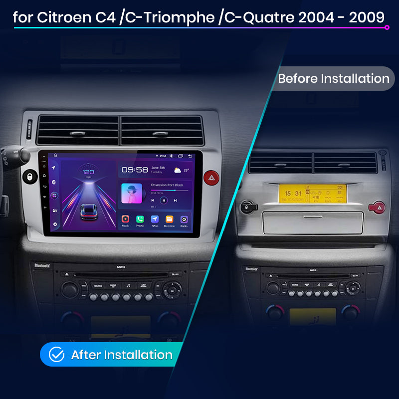Junsun AI Voice 2 din Android Auto Radio dla Citroen C4 C-Triomphe C-Quatre 2004 - 2009 Carplay 4G Car Multimedia GPS 2din autoradio