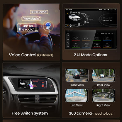 Junsun Bezprzewodowe CarPlay Android Auto Radio Samochodowe Dla Audi A5 2009 2010 2011 2012-2016 8 rdzeni 4G WiFi BT GPS Ekran Dotykowy Autoradio