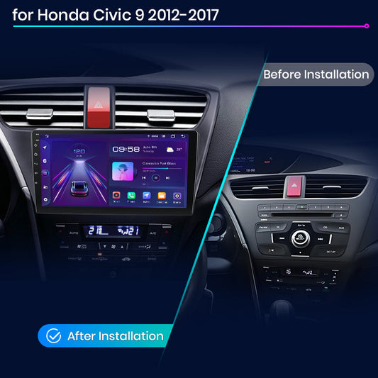 Junsun AI Voice 2 din Android Auto Radio For Honda Civic 9 FK FB 2012 - 2017 Carplay 4G Car Multimedia GPS 2din autoradio