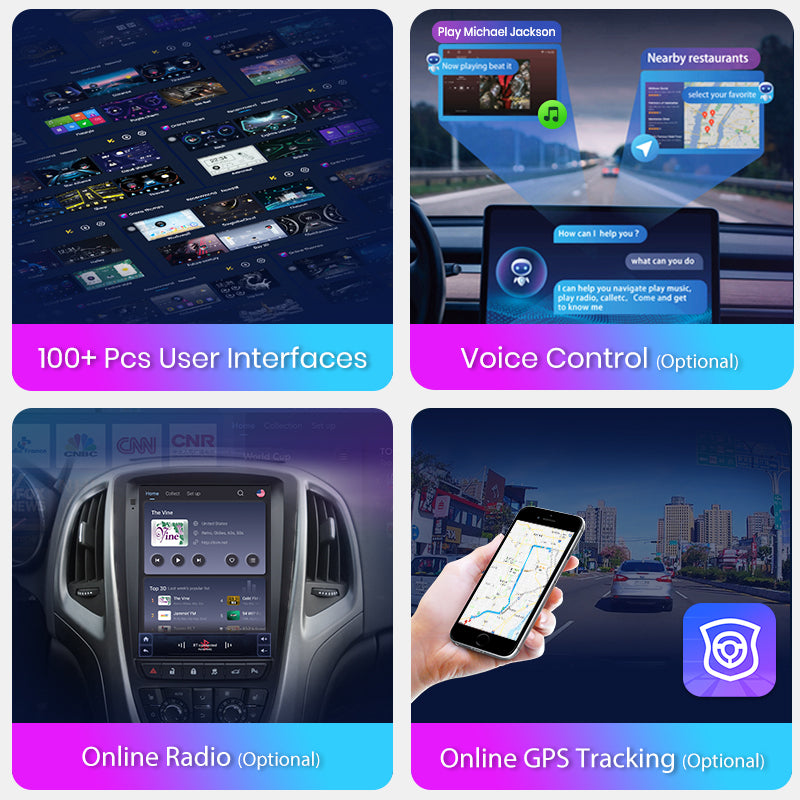 Junsun Tesla Style Android Auto Drahtloses Carplay Autoradio Multimedia für Opel Astra J Vauxhall Buick Verano 2009-2013 kein 2Din