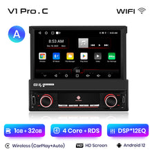 Junsun Wireless Carplay Android Auto 7 "Retractable Touch Screen Universal Radio 1 Din Foldden Car Multimedia Player GPS Autorad
