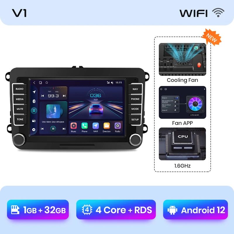 Junsun AI voice 4G LTE wireless CarPlay Android Auto Radio For Volkswagen Golf 5 6 Polo Passat B6 B7 Seat Skoda Jetta Car Intelligent Systems Multimedia player Stereo RDS BT 2 din autoradio GPS Navi screen
