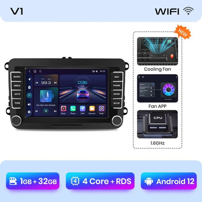 Radio de coche Junsun Android 13 con Carplay inalámbrico para Volkswagen Golf 5, 6, Polo, Passat B6, B7, Seat Skoda, Jetta, multimedia universal 