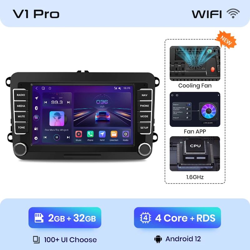 Junsun AI voice 4G LTE wireless CarPlay Android Auto Radio For Volkswagen Golf 5 6 Polo Passat B6 B7 Seat Skoda Jetta Car Intelligent Systems Multimedia player Stereo RDS BT 2 din autoradio GPS Navi screen
