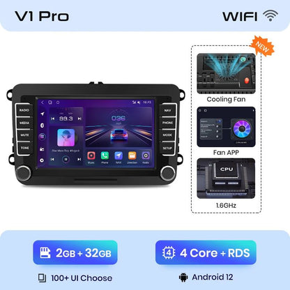 Radio de coche Junsun Android 13 con Carplay inalámbrico para Volkswagen Golf 5, 6, Polo, Passat B6, B7, Seat Skoda, Jetta, multimedia universal 