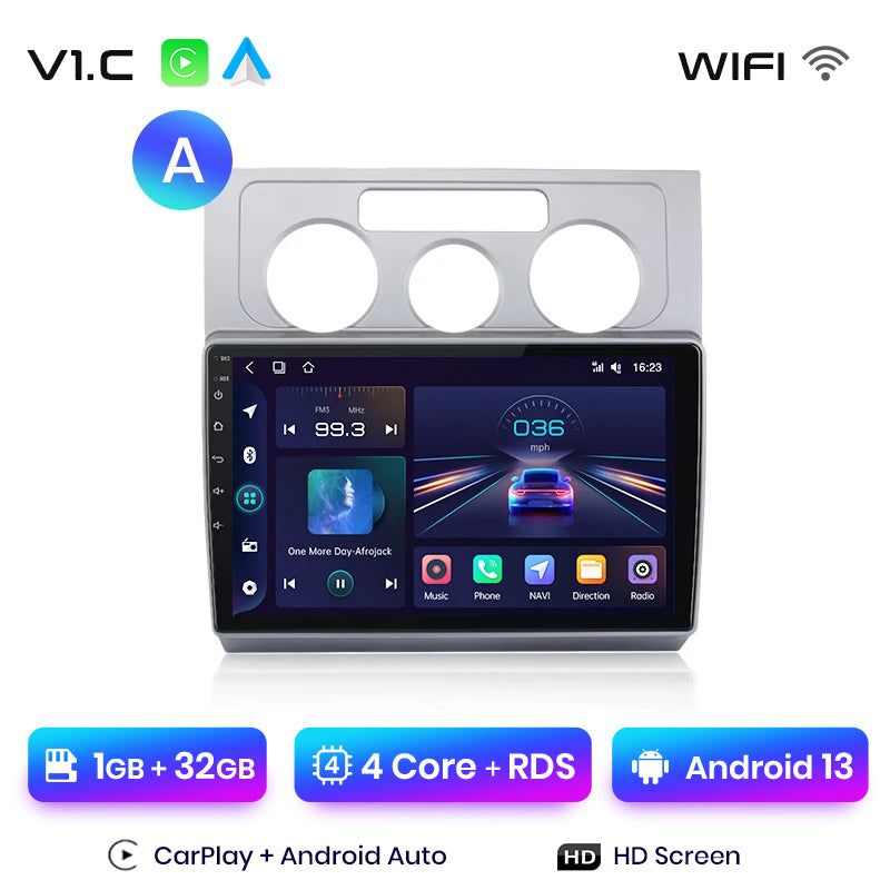 Radio Junsun AI Voice 2 DIN Android para Volkswagen Touran 1 (2003-2010), Carplay 4G, GPS, multimedia, 2 DIN