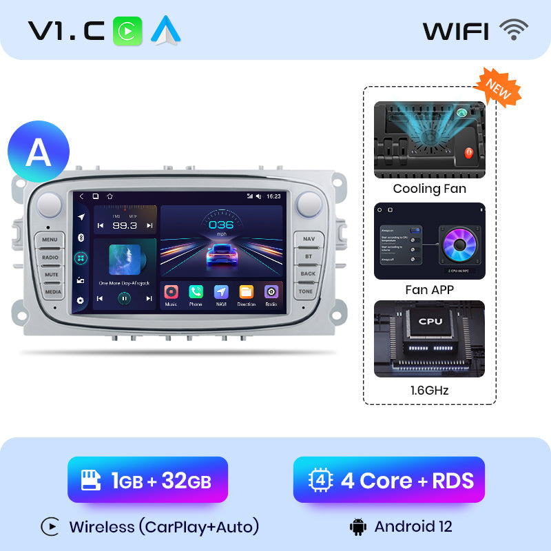 Junsun Drahtlose CarPlay Android Auto Radio FÜR Ford Focus S-Max Mondeo Galaxy C-Max Kuga RDS 4GWiFi GPS 2 din Bluetooth
