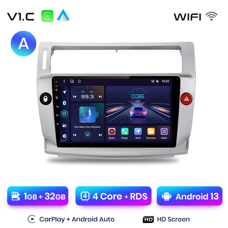 Junsun AI Voice 2 din Android Auto Radio dla Citroen C4 C-Triomphe C-Quatre 2004 - 2009 Carplay 4G Car Multimedia GPS 2din autoradio