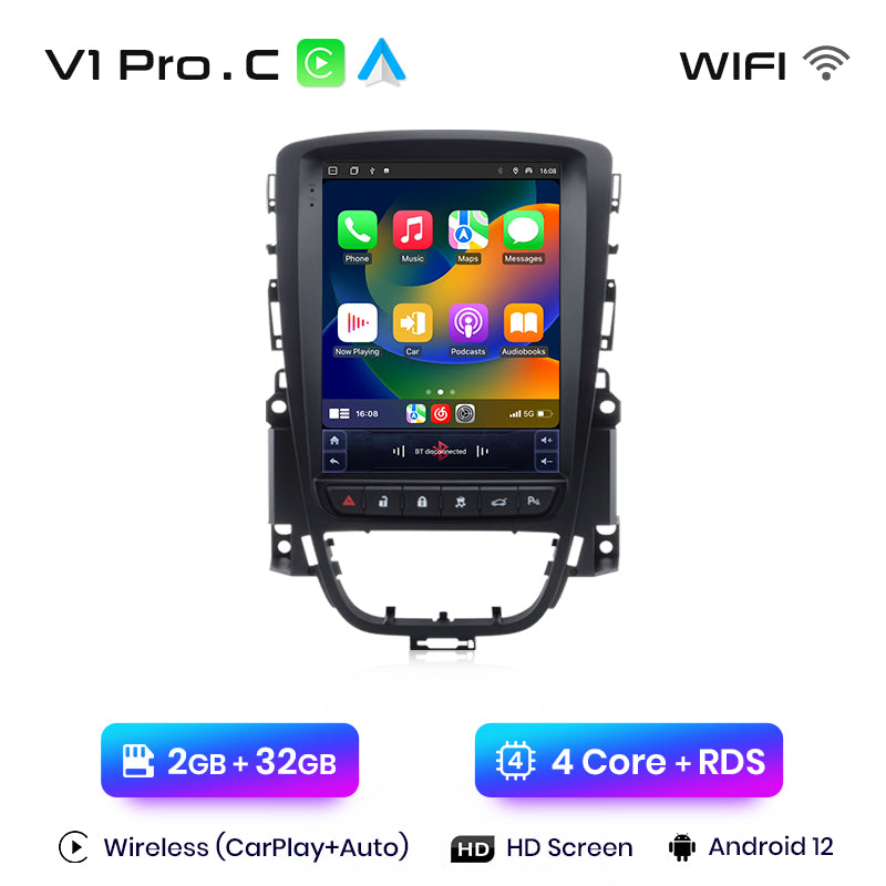 Junsun Tesla Style Android Auto Drahtloses Carplay Autoradio Multimedia für Opel Astra J Vauxhall Buick Verano 2009-2013 kein 2Din