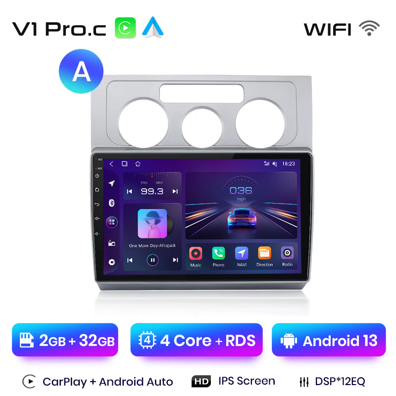 Radio Junsun AI Voice 2 DIN Android para Volkswagen Touran 1 (2003-2010), Carplay 4G, GPS, multimedia, 2 DIN