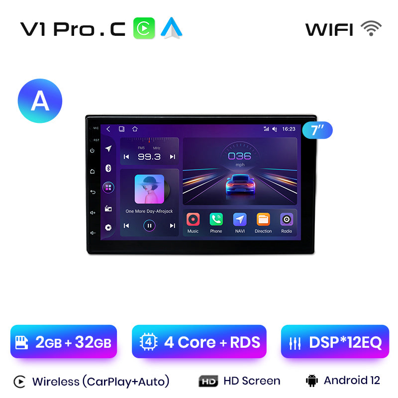 Junsun 7" 9" 10.1" Uniwersalne Radio CarPlay Android Auto dla VW Volkswagen Fiat Renault Nissan Hyundai 4G Car Multimedia autoradio