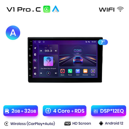 Junsun 7" 9" 10.1" Uniwersalne Radio CarPlay Android Auto dla VW Volkswagen Fiat Renault Nissan Hyundai 4G Car Multimedia autoradio