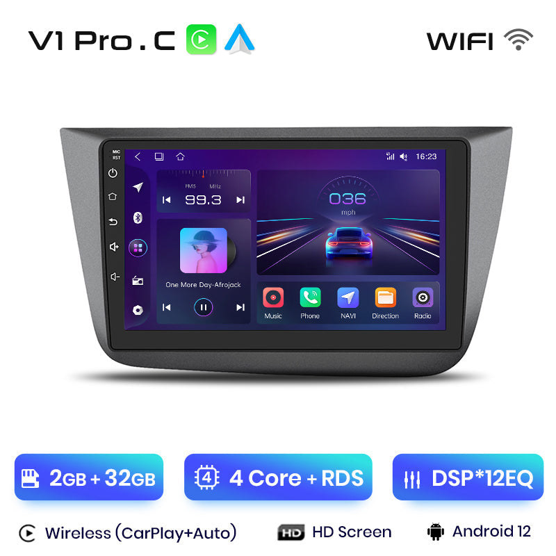 Junsun V1 AI Voice Wireless CarPlay Android Auto Radio For Seat Altea 2004-2015 Toledo 3 4G Car Multimedia GPS 2din autoradio