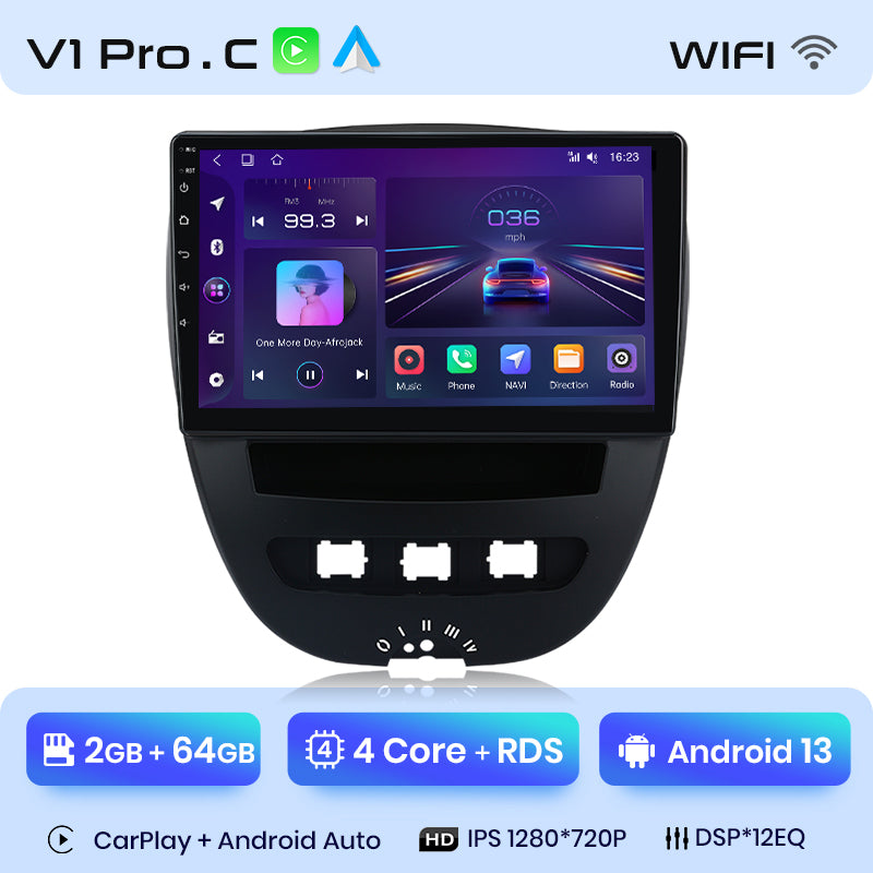 Junsun AI Voice 2 din Android Auto Radio dla Peugeot 107 Toyota Aygo Citroen C1 2005 - 2014 Carplay 4G Car Multimedia GPS 2din autoradio
