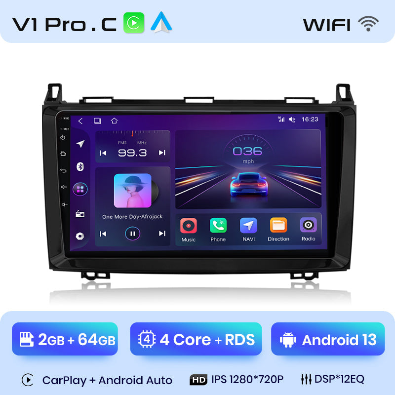 Junsun AI Voice 2 din Android Auto Radio For Mercedes Benz W169 W245 B200 W906 Sprinter W639 Vito Carplay 4G Car Multimedia GPS 2din autoradio