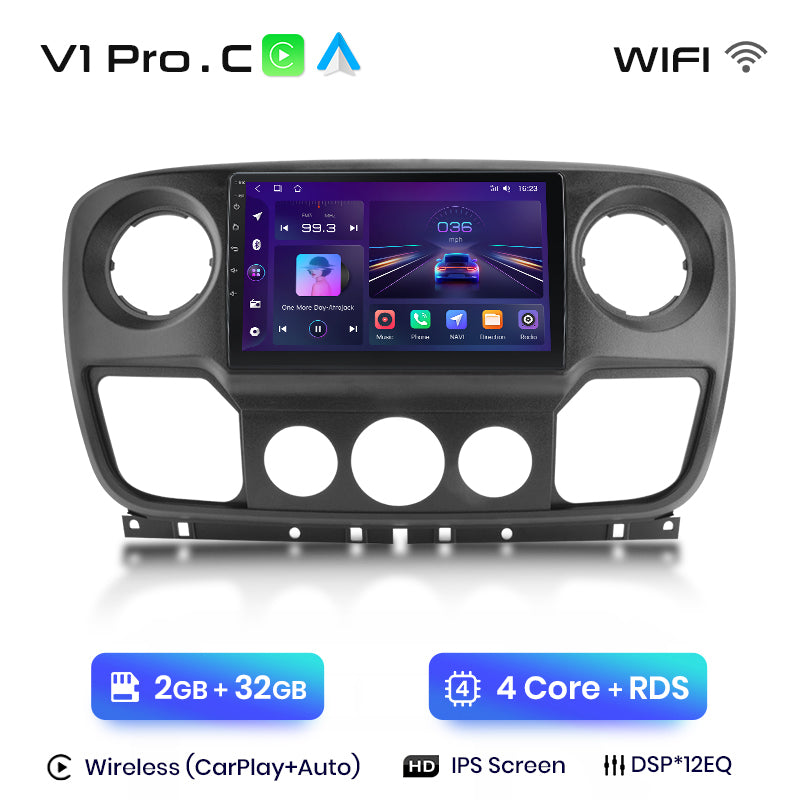 Junsun AI Voice 2 din Android Auto Radio For Renault Master Nissan NV400 Opel Movano 2010 - 2021 Carplay 4G Car Multimedia GPS 2din autoradio