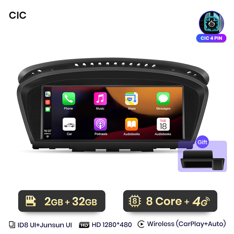 Junsun 8.8 Inch Wireless CarPlay Andorid Auto Car Radio For BMW 5 Series E60 E61 E62 2004-2010 4G WiFi BT Audio Head Unit