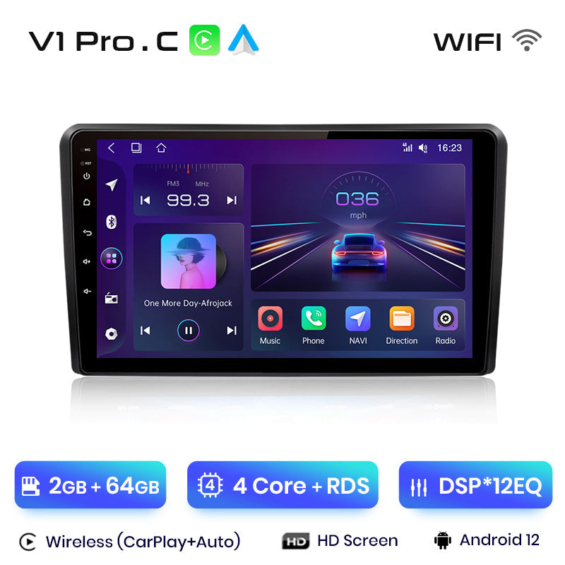 Junsun AI Voice 2 din Android Auto Radio For Audi A3 8P 2003 - 2013 Carplay 4G Car Multimedia GPS 2din autoradio
