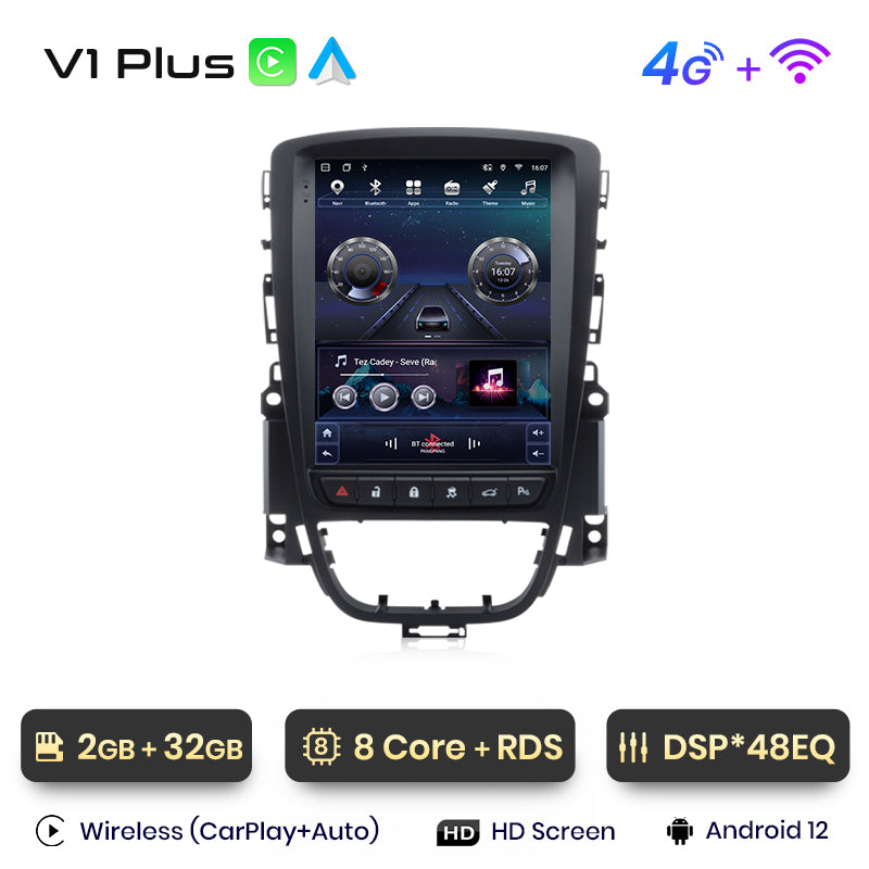 Junsun Tesla Style Android Auto Drahtloses Carplay Autoradio Multimedia für Opel Astra J Vauxhall Buick Verano 2009-2013 kein 2Din