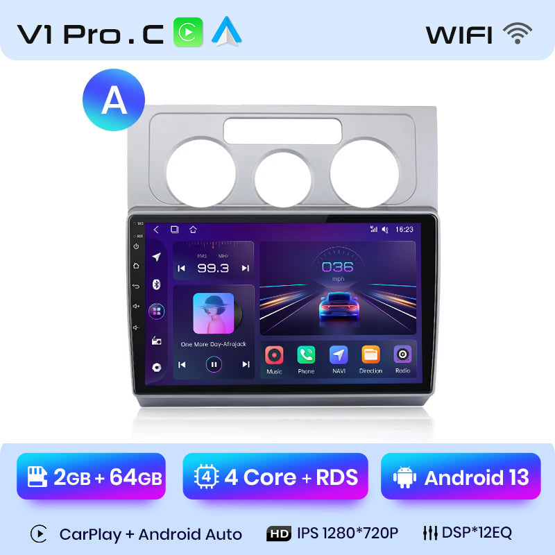Radio Junsun AI Voice 2 DIN Android para Volkswagen Touran 1 (2003-2010), Carplay 4G, GPS, multimedia, 2 DIN