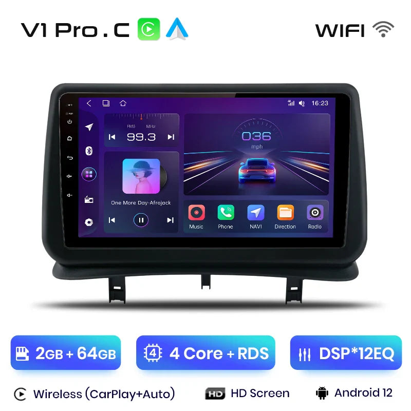 Junsun AI Voice 2 din Android Auto Radio For Renault Clio 3 2005 2006-2014 Carplay 4G Car Multimedia GPS 2din autoradio