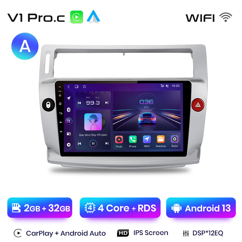 Junsun AI Voice 2 din Android Auto Radio dla Citroen C4 C-Triomphe C-Quatre 2004 - 2009 Carplay 4G Car Multimedia GPS 2din autoradio