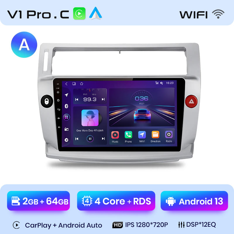 Junsun AI Voice 2 din Android Auto Radio dla Citroen C4 C-Triomphe C-Quatre 2004 - 2009 Carplay 4G Car Multimedia GPS 2din autoradio