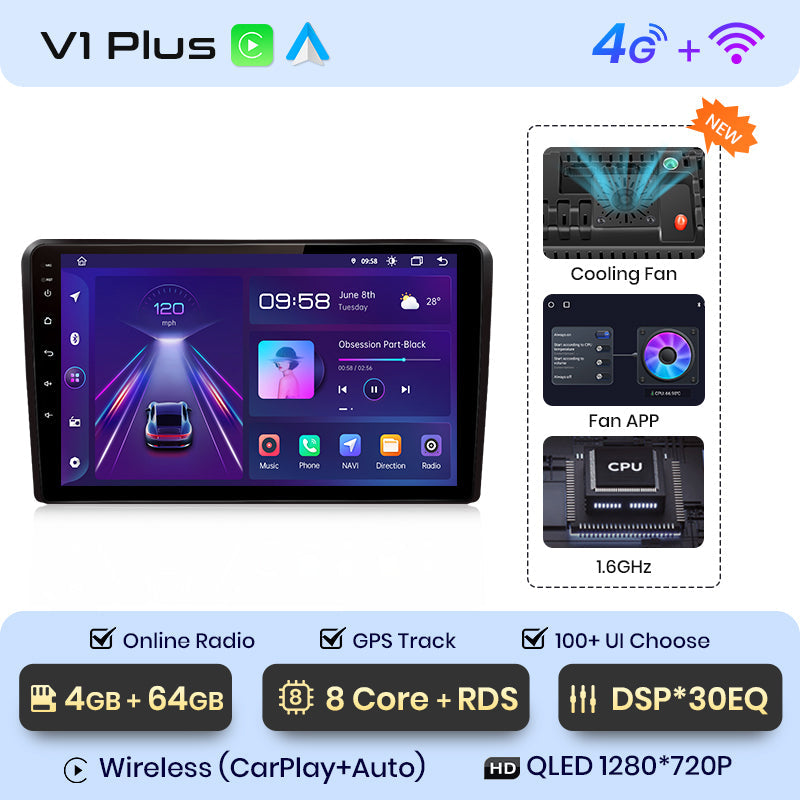Junsun AI Voice 2 din Android Auto Radio For Audi A3 8P 2003 - 2013 Carplay 4G Car Multimedia GPS 2din autoradio