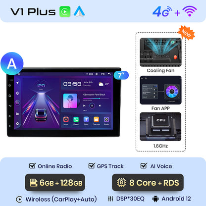 Junsun 7" 9" 10.1" Uniwersalne Radio CarPlay Android Auto dla VW Volkswagen Fiat Renault Nissan Hyundai 4G Car Multimedia autoradio