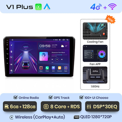 Junsun AI Voice 2 din Android Auto Radio For Audi A3 8P 2003 - 2013 Carplay 4G Car Multimedia GPS 2din autoradio