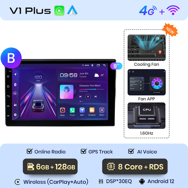 Junsun 7" 9" 10.1" Uniwersalne Radio CarPlay Android Auto dla VW Volkswagen Fiat Renault Nissan Hyundai 4G Car Multimedia autoradio