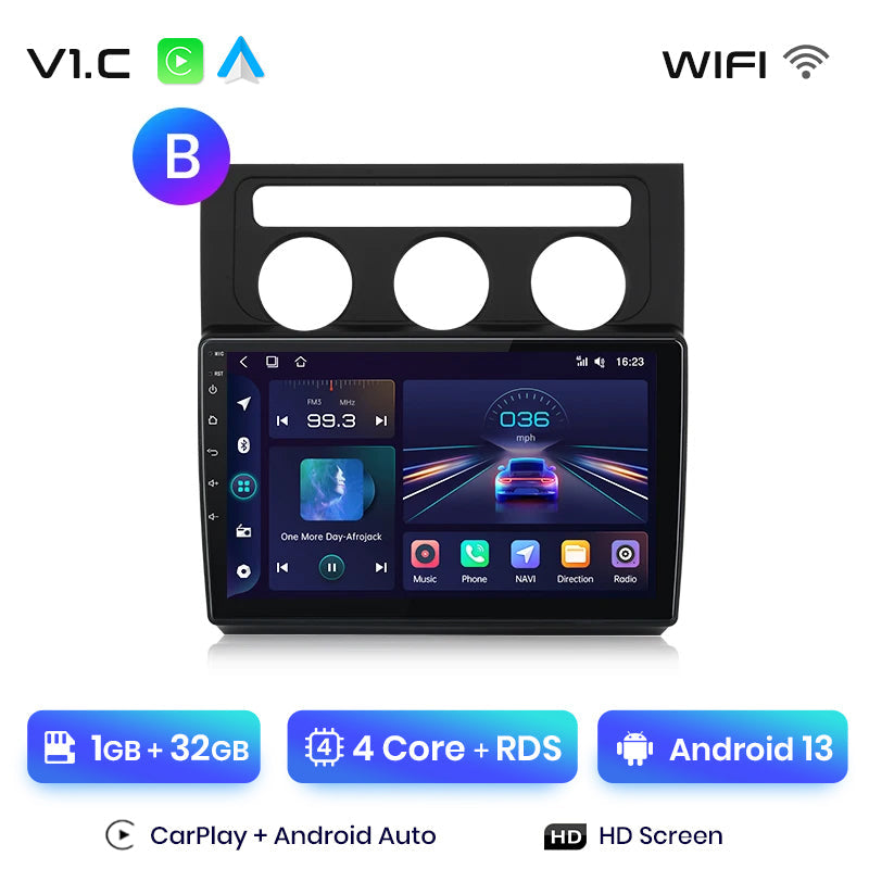 Radio Junsun AI Voice 2 DIN Android para Volkswagen Touran 1 (2003-2010), Carplay 4G, GPS, multimedia, 2 DIN