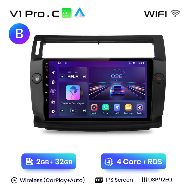 Junsun AI Voice 2 din Android Auto Radio dla Citroen C4 C-Triomphe C-Quatre 2004 - 2009 Carplay 4G Car Multimedia GPS 2din autoradio