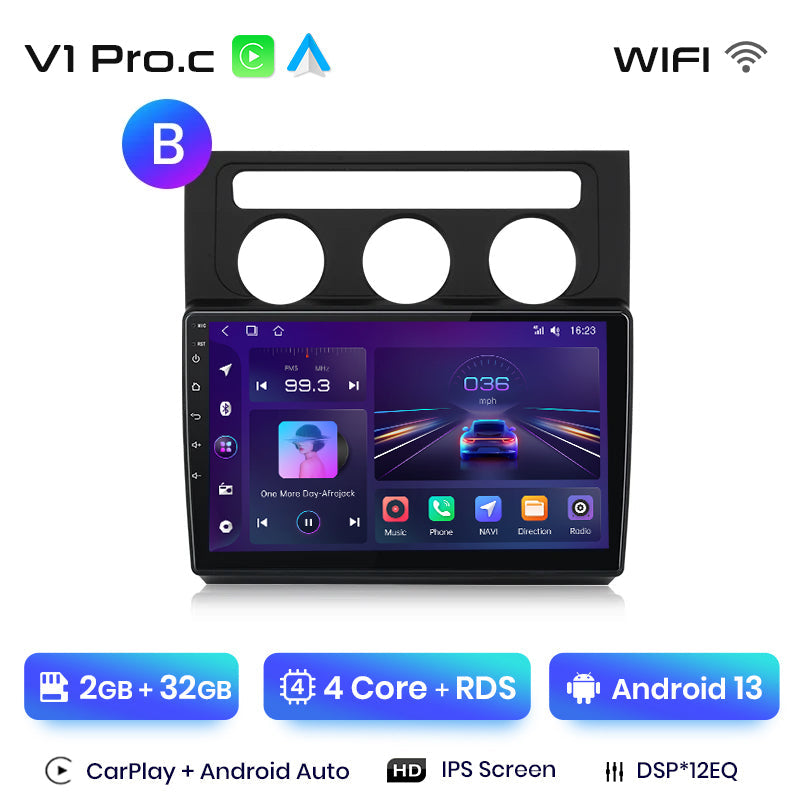 Radio Junsun AI Voice 2 DIN Android para Volkswagen Touran 1 (2003-2010), Carplay 4G, GPS, multimedia, 2 DIN