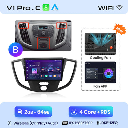 Junsun AI Voice 2 din Android Auto Radio For Ford Transit Custom Tourneo 2013-2021 Carplay 4G Car Multimedia GPS 2din autoradio