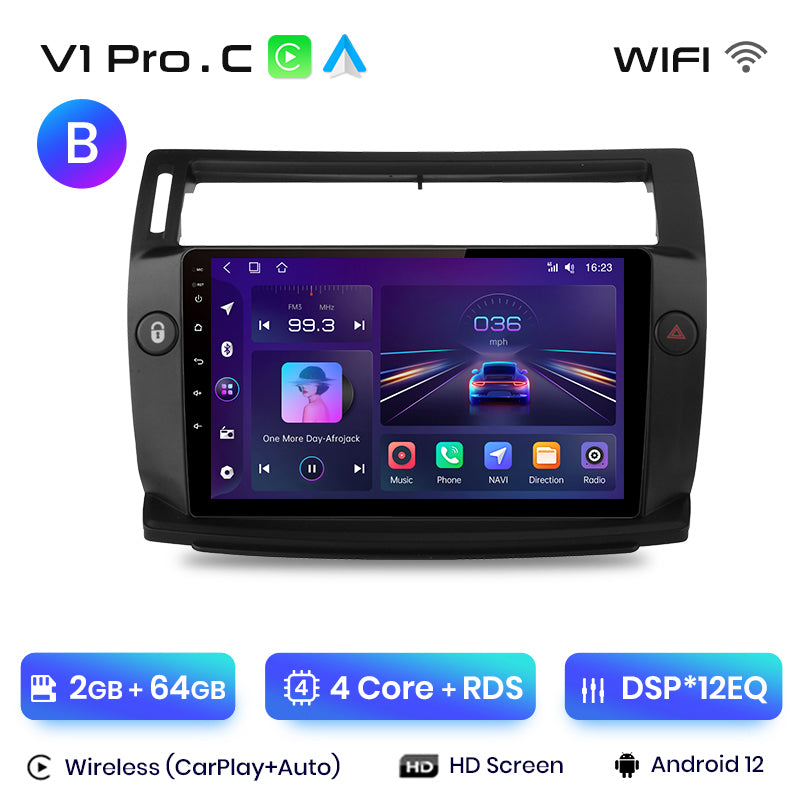 Junsun AI Voice 2 din Android Auto Radio dla Citroen C4 C-Triomphe C-Quatre 2004 - 2009 Carplay 4G Car Multimedia GPS 2din autoradio