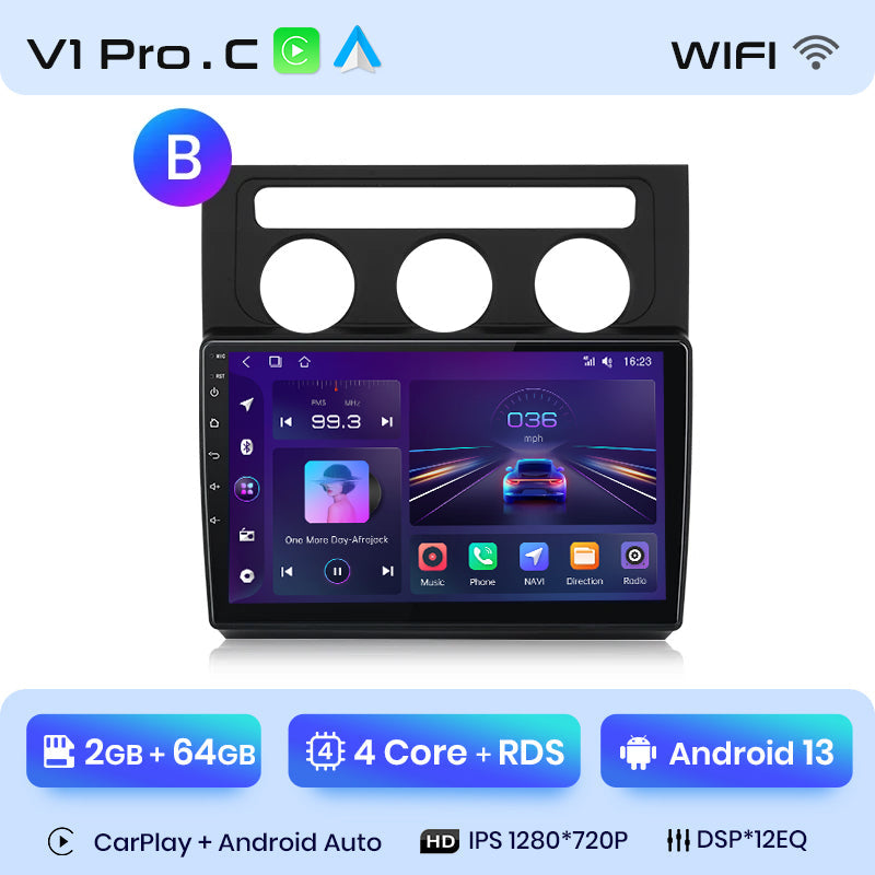 Radio Junsun AI Voice 2 DIN Android para Volkswagen Touran 1 (2003-2010), Carplay 4G, GPS, multimedia, 2 DIN